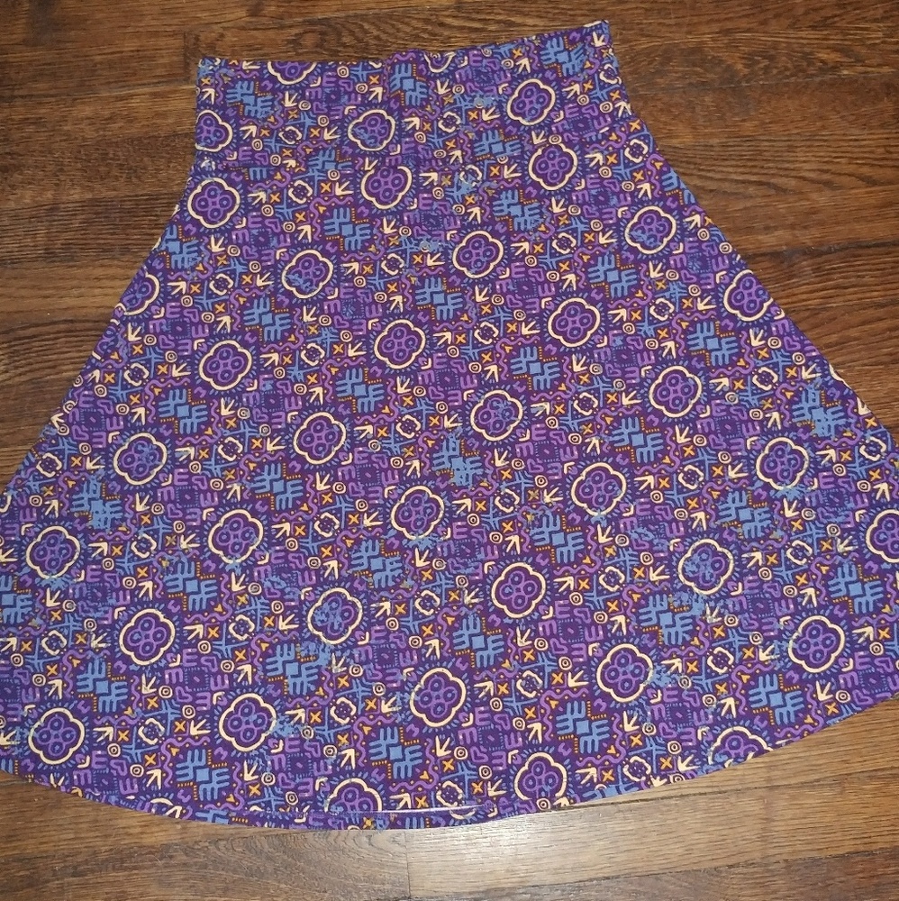 Purple patterned knee length A-line Lularoe Azure